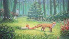woods, fox, child
